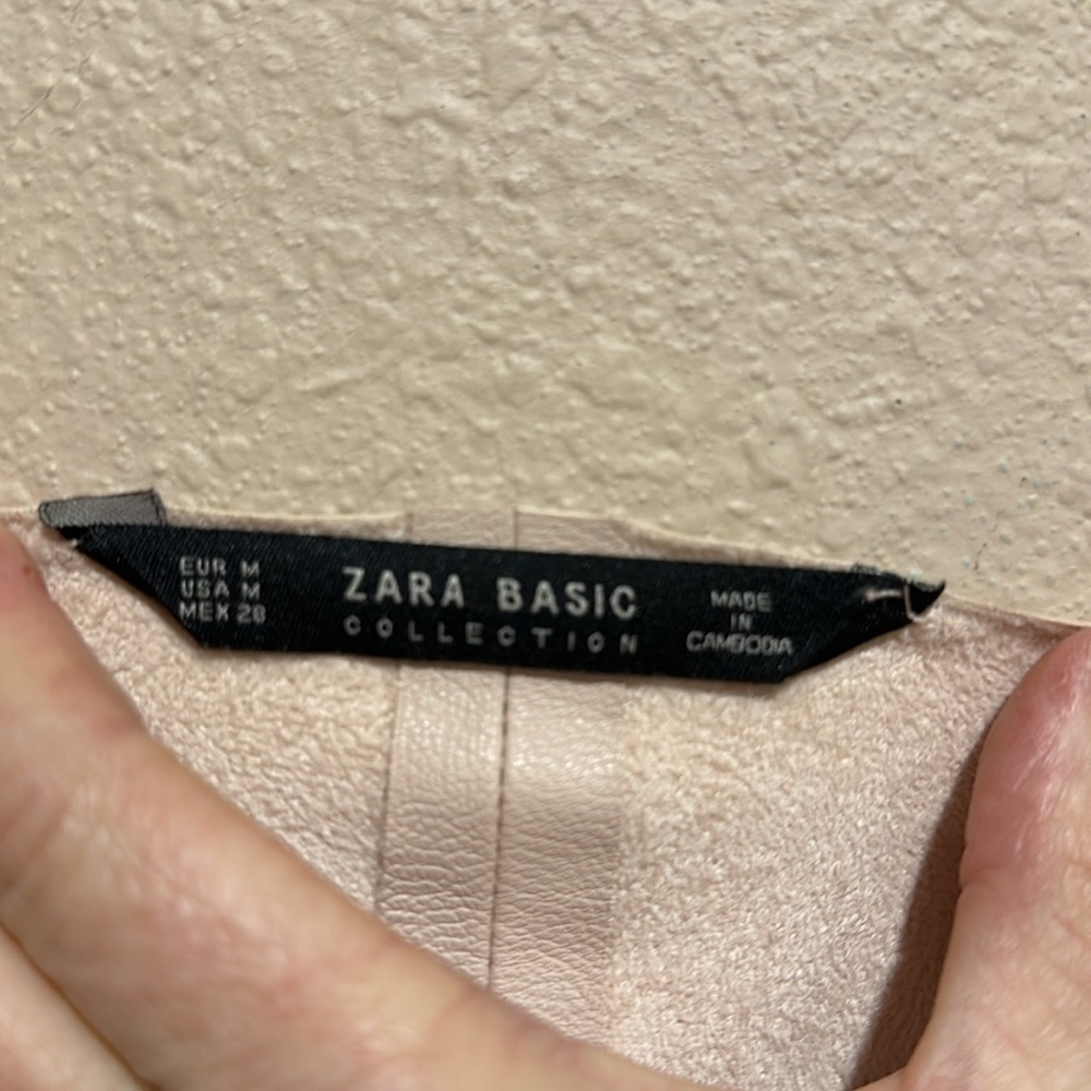 ZARA BASIC Vegan Suede Shawl Collar Jacket, Size M - Picture 7 of 8
